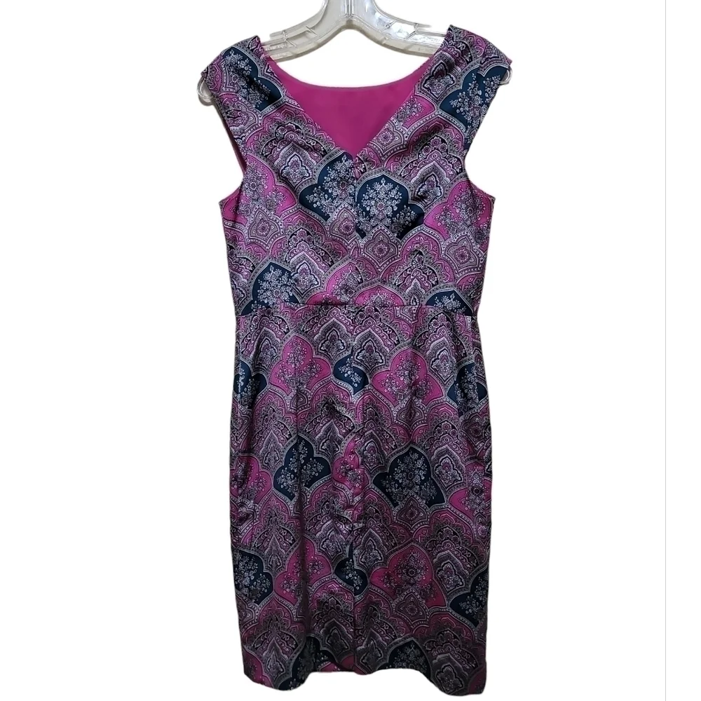 The Limited Pink Gray Blue Multicolored Paisley Print Sleeveless Dress Sz 2